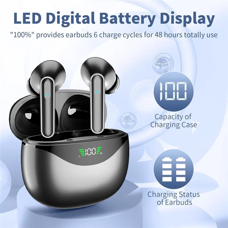 DP4 HiFi Sound Bluetooth-compatible Earphones Noise Reduction Wireless In-Ear Headphones - Black