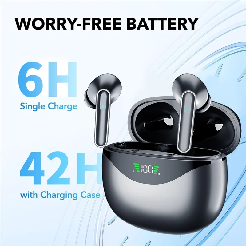 DP4 HiFi Sound Bluetooth-compatible Earphones Noise Reduction Wireless In-Ear Headphones - Black
