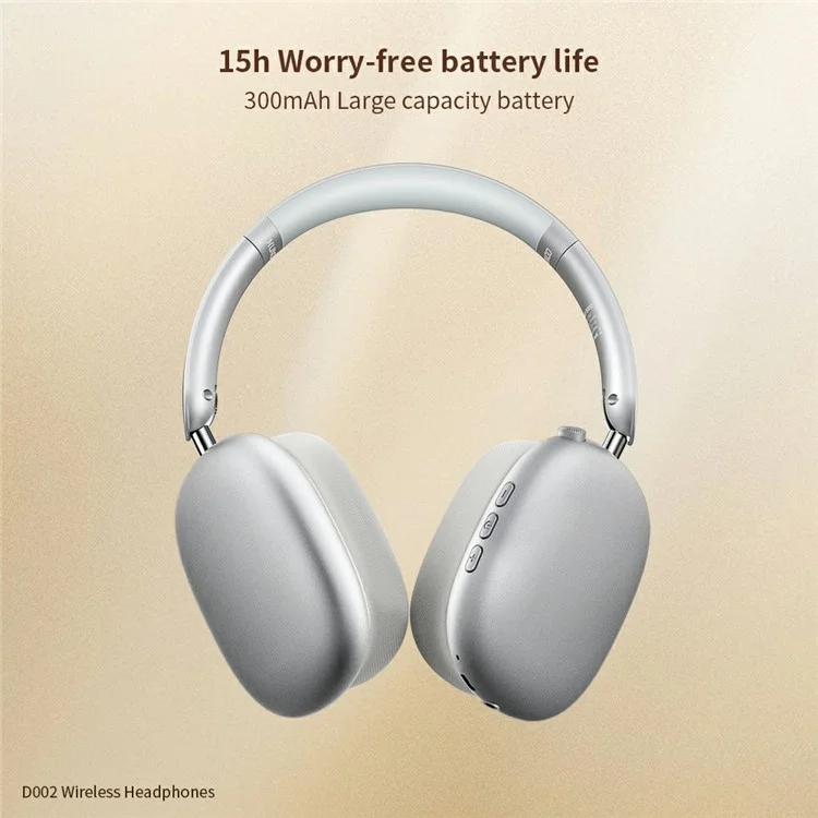 Xundd D002 Wireless Kopfhörer Über Ohrbluetooth 5.3 Headset Faltbares Design - Silber