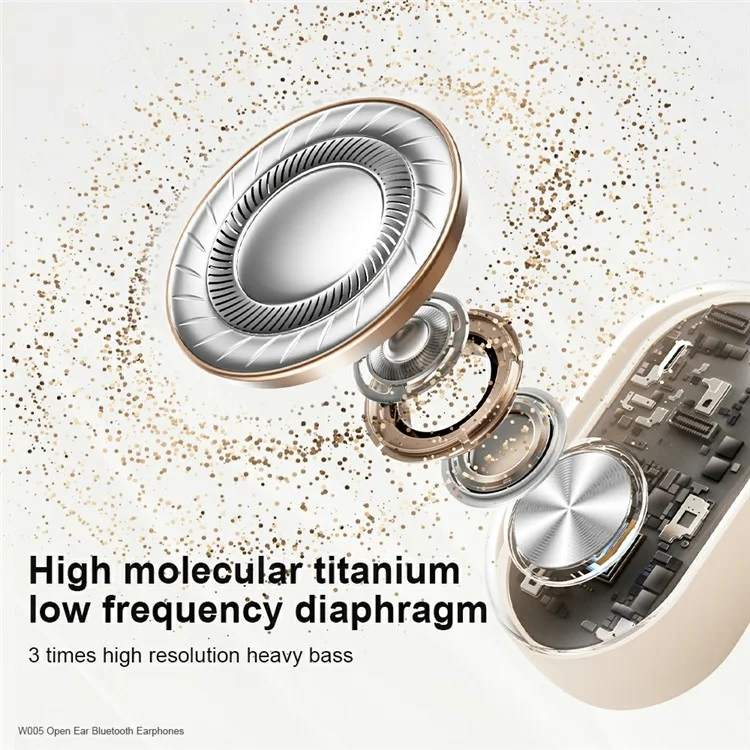 XUNDD W005 1 Pair Open-Ear Earphones Bluetooth-compatible 5.4 Earbuds with Earhooks - Beige
