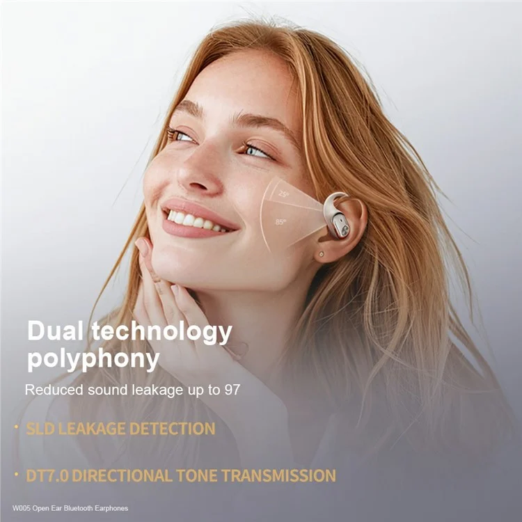 XUNDD W005 1 Pair Open-Ear Earphones Bluetooth-compatible 5.4 Earbuds with Earhooks - Beige