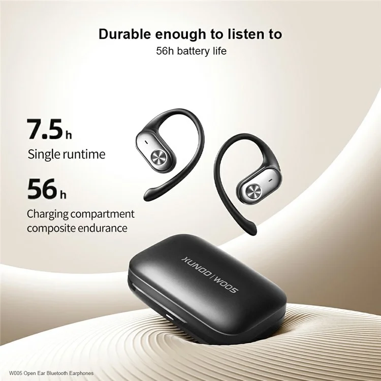 XUNDD W005 1 Pair Open-Ear Earphones Bluetooth-compatible 5.4 Earbuds with Earhooks - Beige