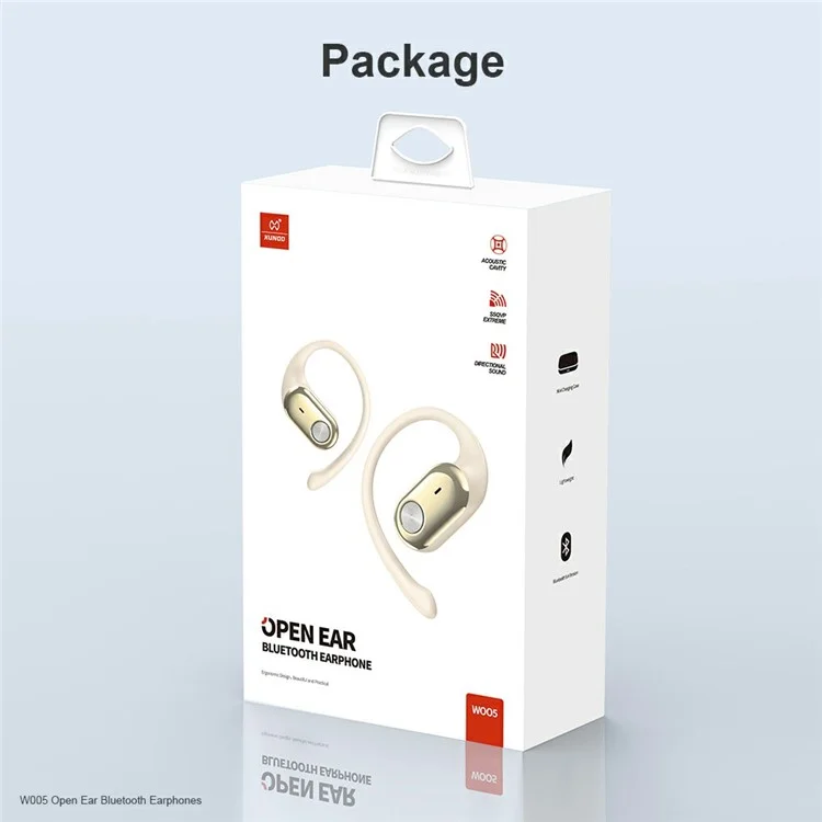 XUNDD W005 1 Pair Open-Ear Earphones Bluetooth-compatible 5.4 Earbuds with Earhooks - Beige