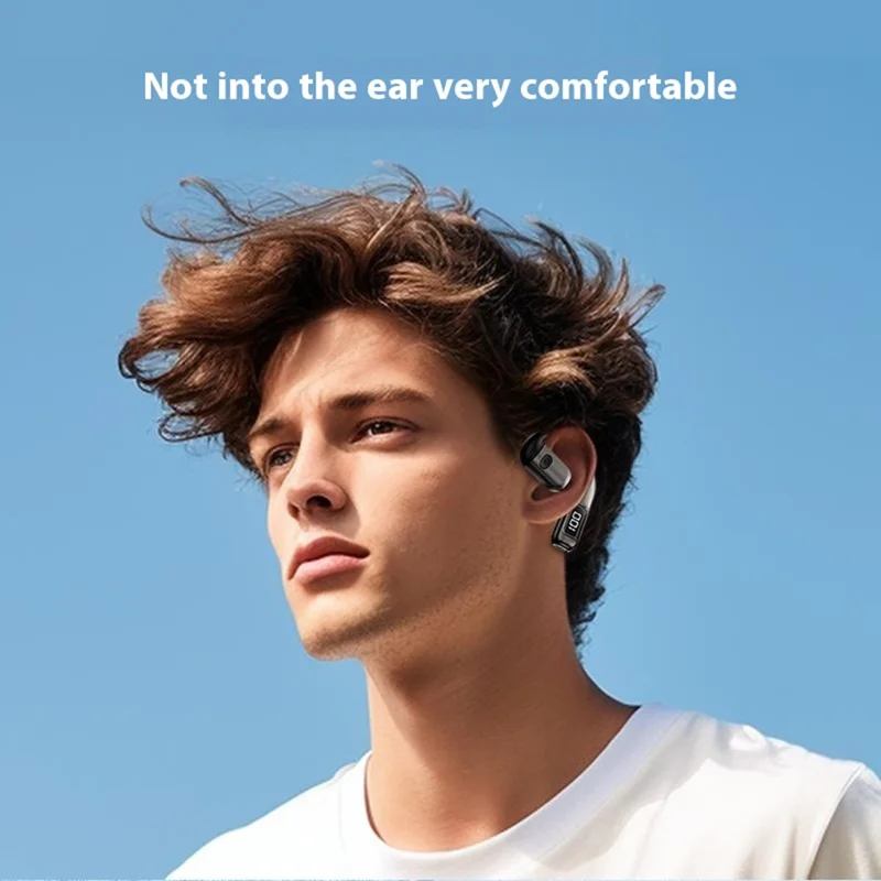 V700 Wireless Earbuds Bluetooth-compatible 5.5 Sports Earphones with Earhooks LED Power Display - Grey