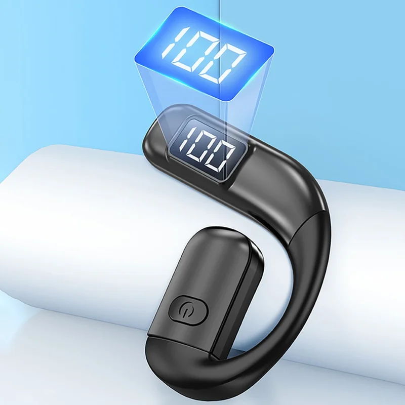 V700 Wireless Earbuds Bluetooth-compatible 5.5 Sports Earphones with Earhooks LED Power Display - Grey