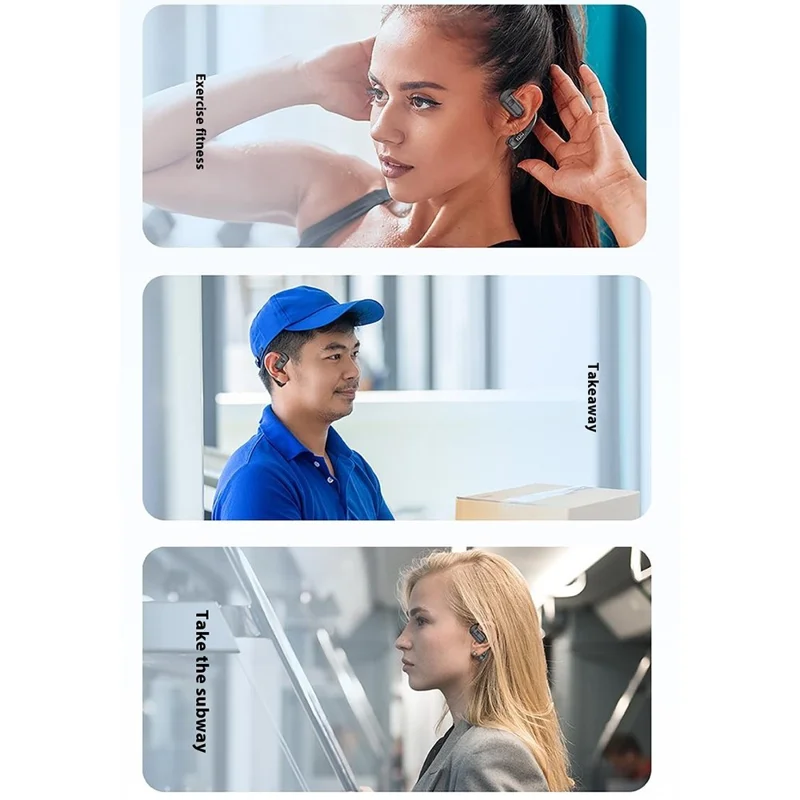 V700 Wireless Earbuds Bluetooth-compatible 5.5 Sports Earphones with Earhooks LED Power Display - Grey