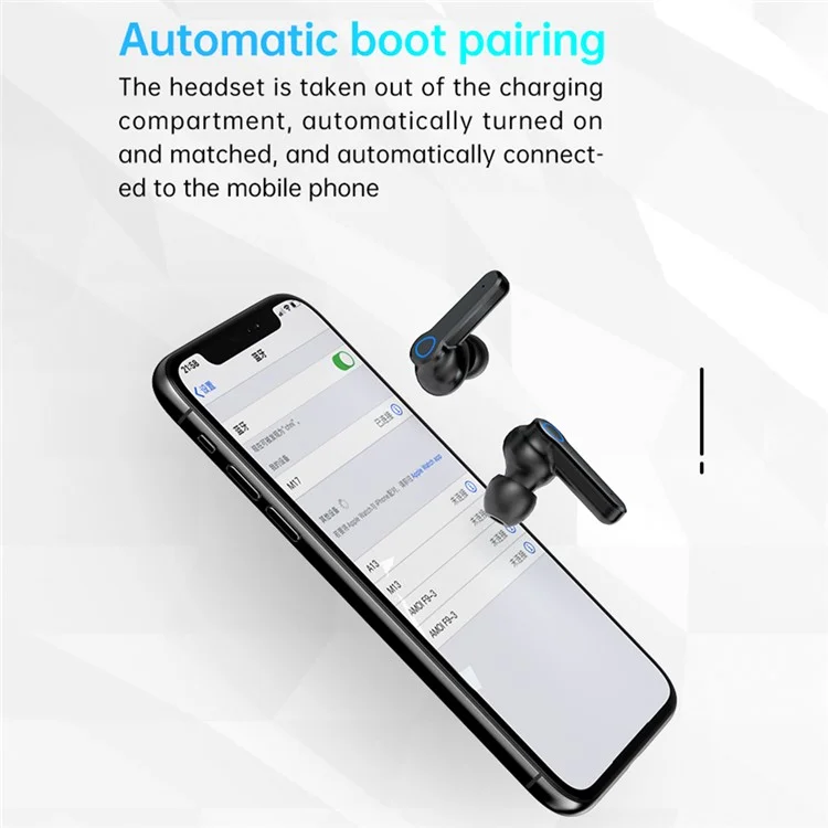 M19pro Bluetooth-compatible In-Ear Headphones HiFi Stereo Sound Touch Control Wireless Earbuds