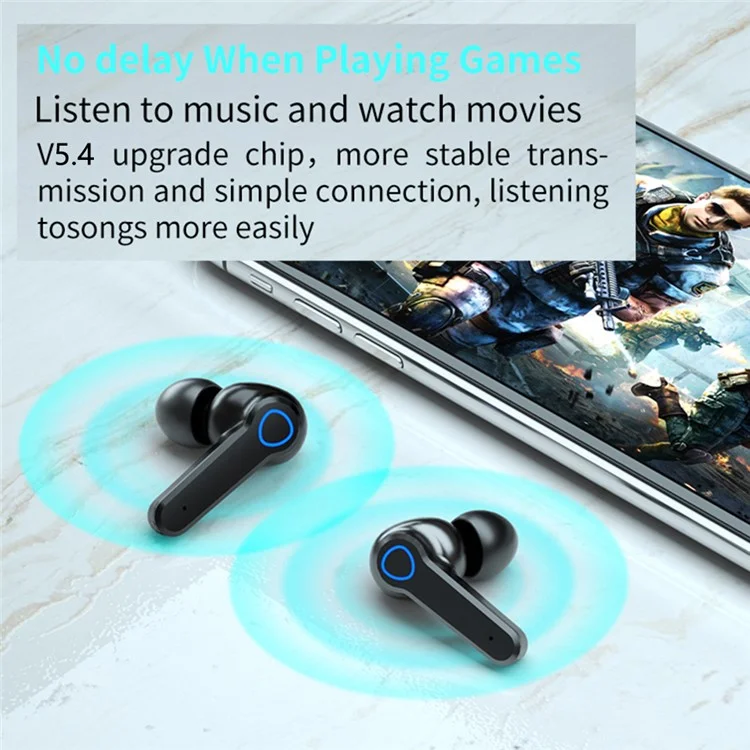 M19pro Bluetooth-compatible In-Ear Headphones HiFi Stereo Sound Touch Control Wireless Earbuds