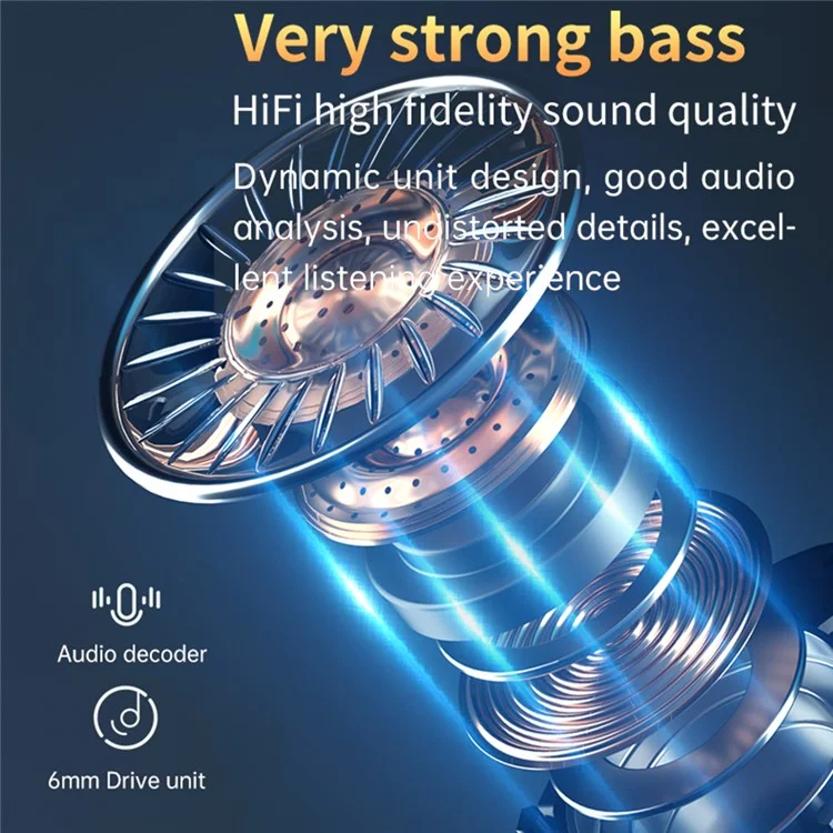 M19pro Bluetooth-compatible In-Ear Headphones HiFi Stereo Sound Touch Control Wireless Earbuds