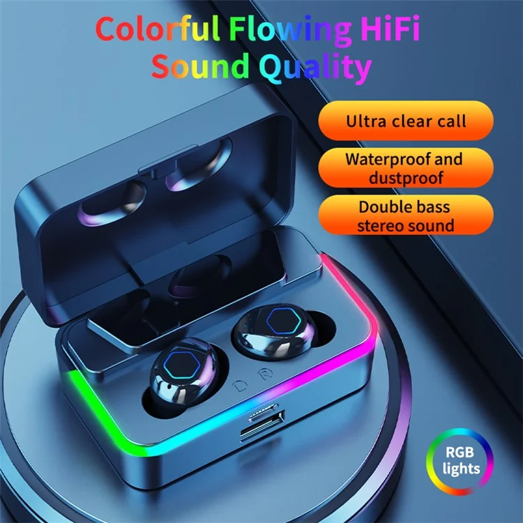 M49pro Surround Sound Bluetooth-compatible 5.4 In-Ear Earphones Audio Sync Gaming Headphones - Black