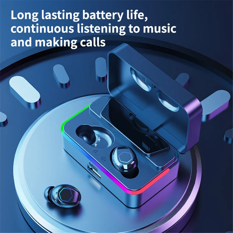 M49pro Surround Sound Bluetooth-compatible 5.4 In-ear Earphones Audio Sync Gaming Headphones - White