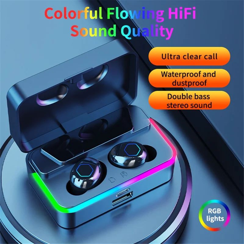 M49pro Surround Sound Bluetooth-compatible 5.4 In-ear Earphones Audio Sync Gaming Headphones - White