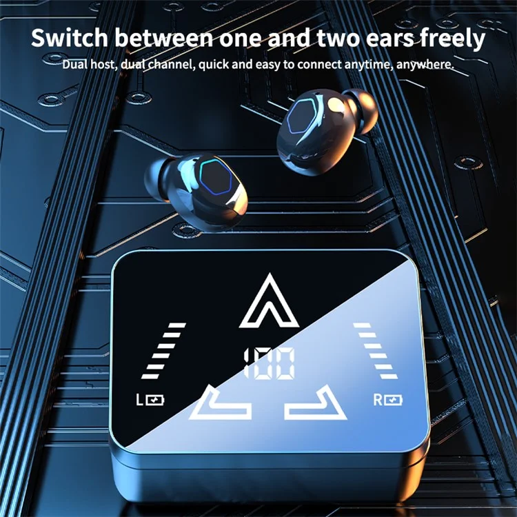 M48pro Wireless In-ear Bluetooth-compatible Earbuds HiFi Sound IPX7 Waterproof Headphones - White