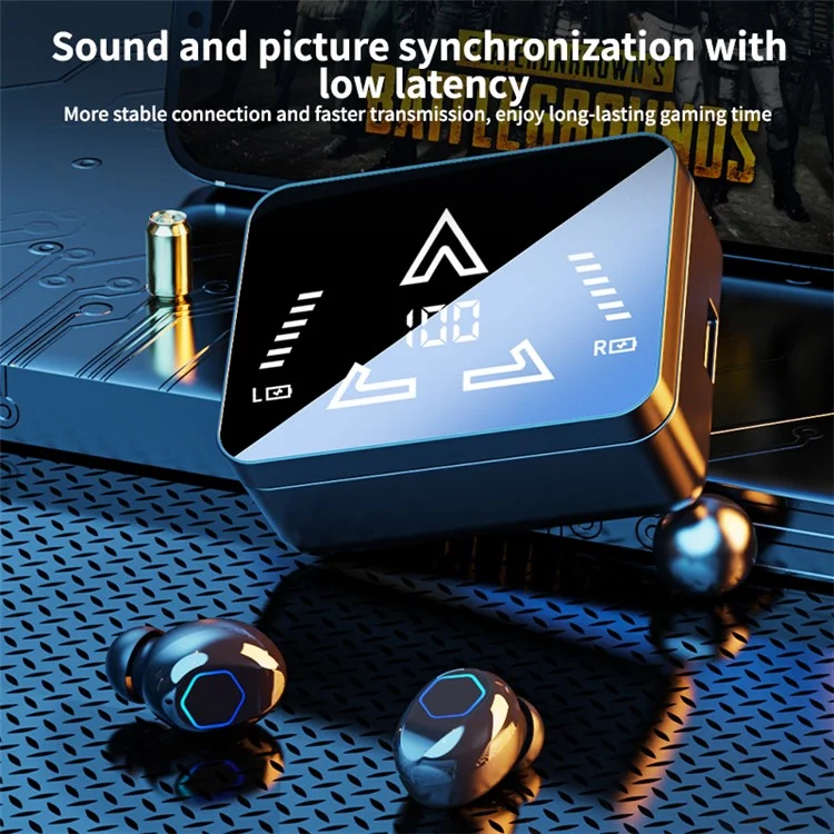 M48pro Wireless In-ear Bluetooth-compatible Earbuds HiFi Sound IPX7 Waterproof Headphones - White