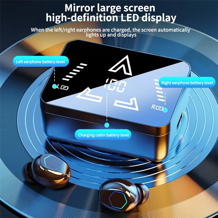 M48pro Wireless In-ear Bluetooth-compatible Earbuds HiFi Sound IPX7 Waterproof Headphones - White