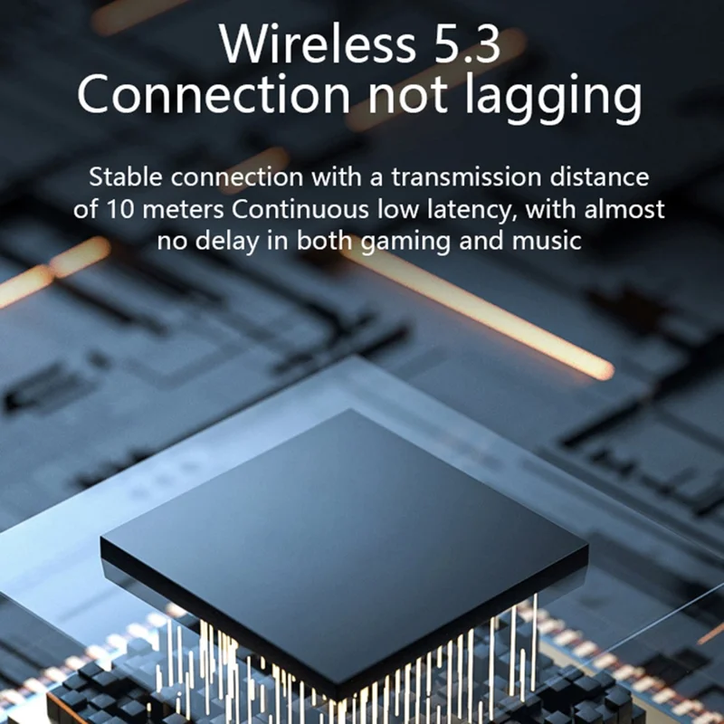 M35 Bluetooth-compatible Earphones Digital Display Wireless Gaming Earbuds Surround Bass with Charging Case - Silver