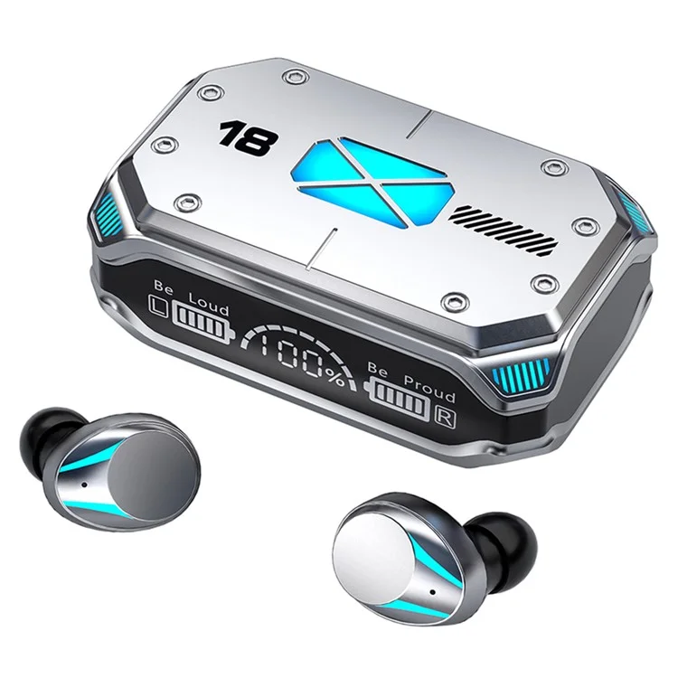 M41 Bluetooth -ohrhörer CVC8.0 Rauschreduktion Gaming Wireless Ohrhörer Mit RGB Light -ladungskoffer