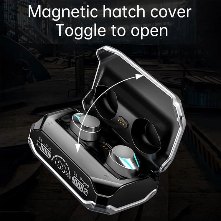 M41 Bluetooth -ohrhörer CVC8.0 Rauschreduktion Gaming Wireless Ohrhörer Mit RGB Light -ladungskoffer
