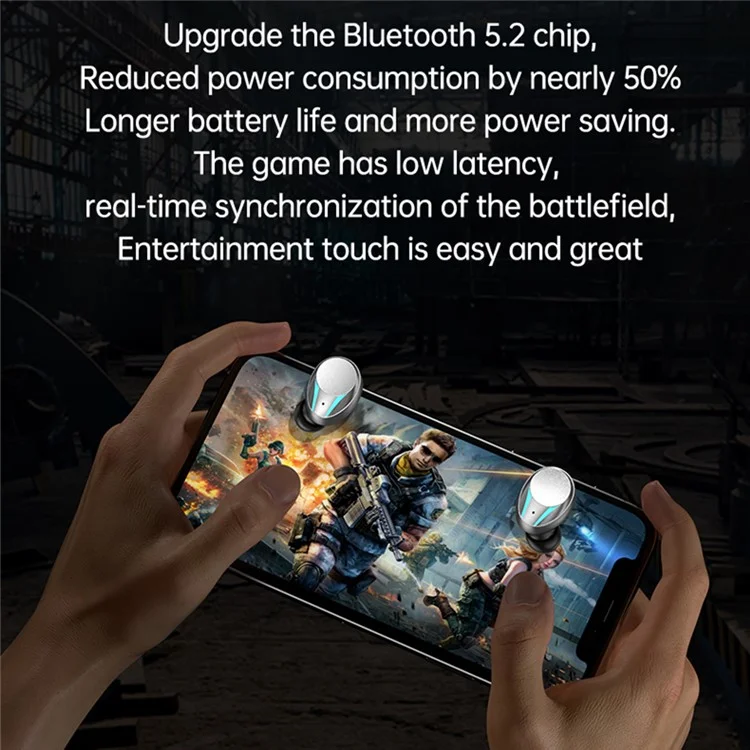 M41 Bluetooth -ohrhörer CVC8.0 Rauschreduktion Gaming Wireless Ohrhörer Mit RGB Light -ladungskoffer