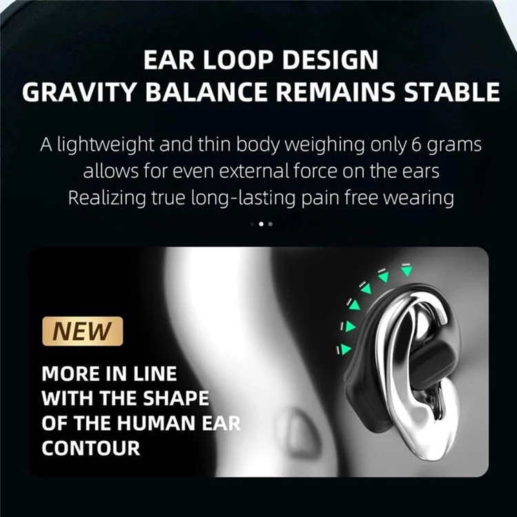 DUDAO U17pro Air Condução Bluetooth Ear Fone de Ouvido Pendurado Sports Sports Music Headset - Preto