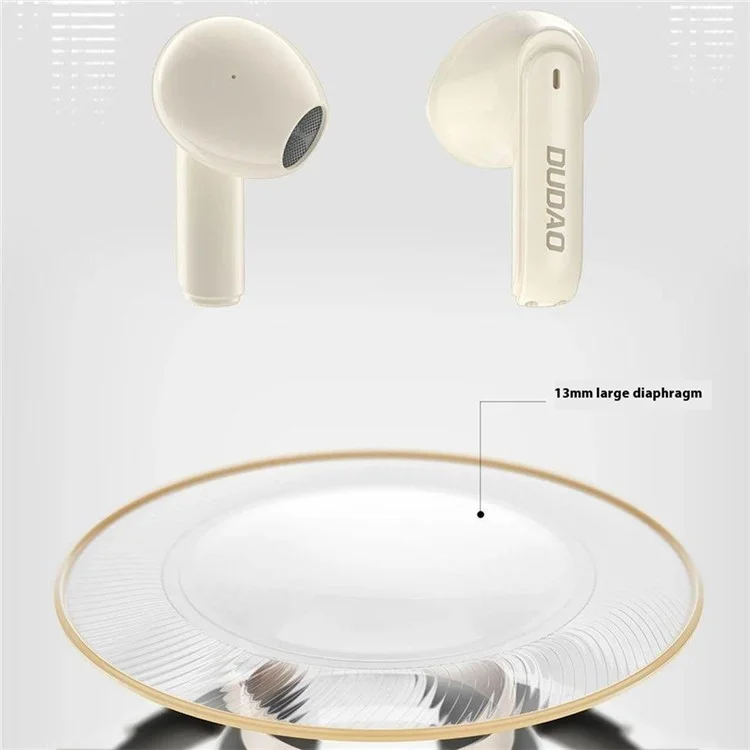 DUDAO U18pro TWS Bluetooth Earnessphones Wireless Music Headset Com Caixa de Carregamento Transparente - Preto
