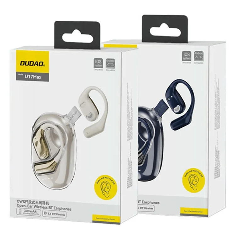 DUDAO U17Max OWS Auricolare Bluetooth Auricolare Ear Hanging Touch Sports Music Calls - Albicocca