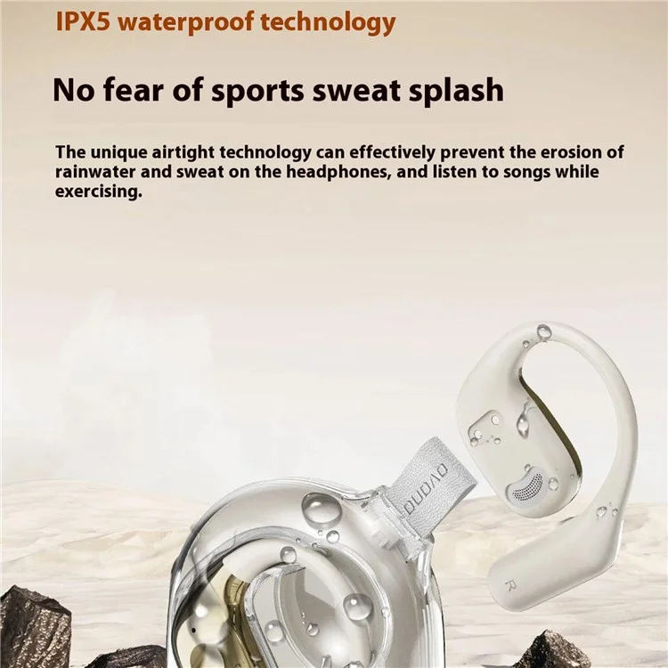 DUDAO U17Max OWS Auricolare Bluetooth Auricolare Ear Hanging Touch Sports Music Calls - Albicocca