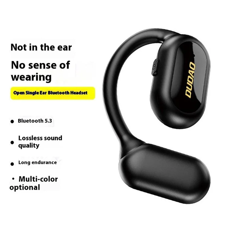 Dudao U4A Single Ear Ows Bluetooth Auriculares Para el Oído Colgante de la Música de Negocios Auriculares - Negro