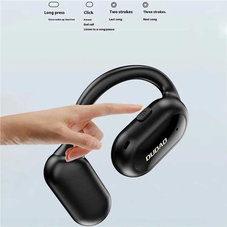 Dudao U4A Single Ear Ows Bluetooth Auriculares Para el Oído Colgante de la Música de Negocios Auriculares - Negro