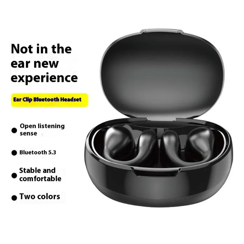 DUDAO U17 Ear Clip Bluetooth-compatible Earphone Bone Conduction Wireless Stereo Music Headset - Black