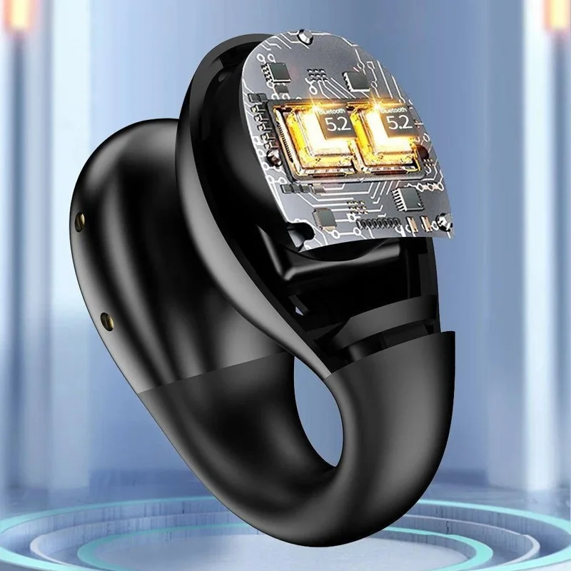 DUDAO U17 Ear Clip Bluetooth-compatible Earphone Bone Conduction Wireless Stereo Music Headset - Black