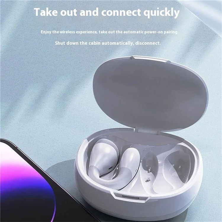 DUDAO U17 Ear Clip Bluetooth-compatible Earphone Bone Conduction Wireless Stereo Music Headset - White