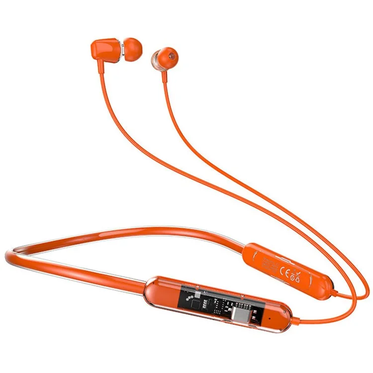DUDAO U5Pro In-Ear Neckband Bluetooth-compatible 5.3 Headset Sport Running Wireless Stereo Music Earphone - Orange