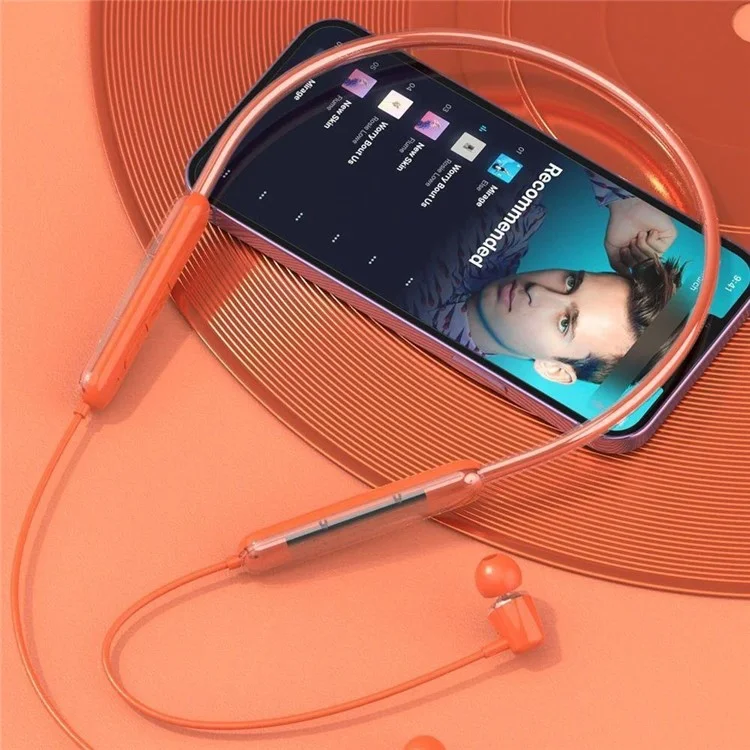 DUDAO U5Pro Semi-In-Ear Neckband Bluetooth-compatible 5.3 Headset Sport Running Wireless Stereo Music Earphone - Orange