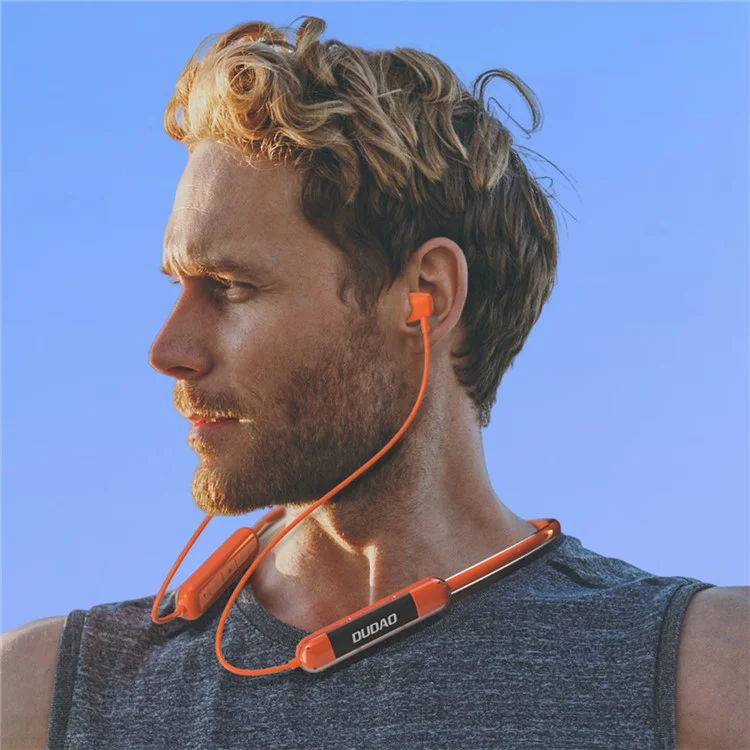 DUDAO U5Pro Semi-In-Ear Neckband Bluetooth-compatible 5.3 Headset Sport Running Wireless Stereo Music Earphone - Orange