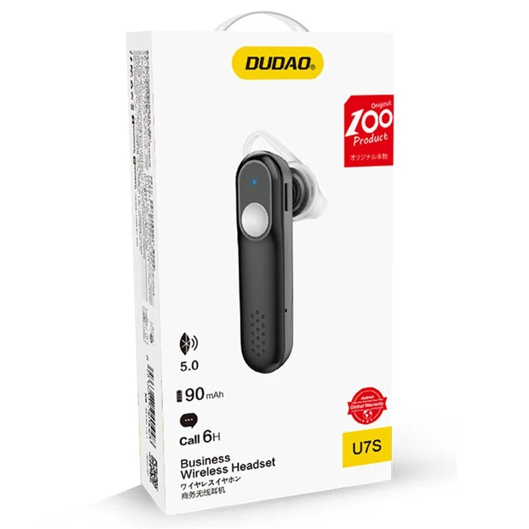DUDAO U7S Single Ear Wireless Bluetooth-compatible Headset Business Sports Music Call In-Ear Earphone