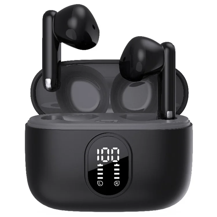 Bulk Purchasing G13-HP Semi-In-Ear Headphones TWS Wireless Bluetooth-compatible Earbuds with Digital Display Charging Case - Black