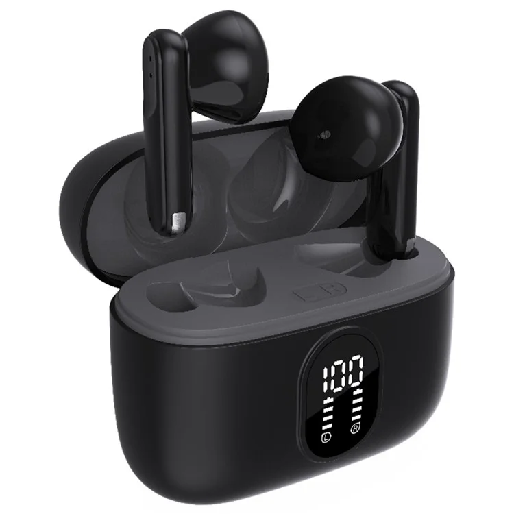 Bulk Purchasing G13-HP Semi-In-Ear Headphones TWS Wireless Bluetooth-compatible Earbuds with Digital Display Charging Case - Black