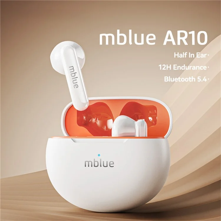 MBLUE AR10 TWS Bluetooth-compatible Earphones Low Latency Wireless Sports Music Headset - White