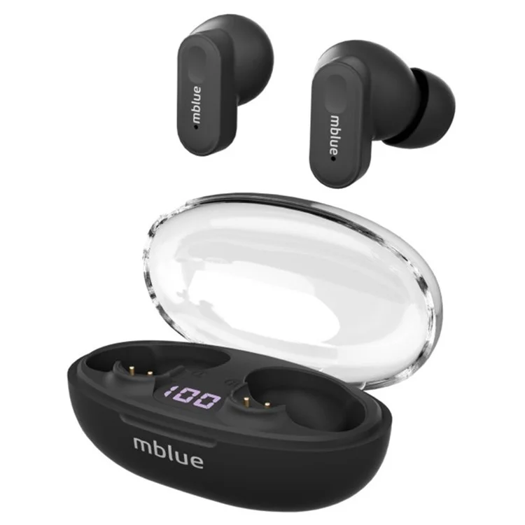 MBLUE AR01 TWS Auriculares Bluetooth 5.4 Auriculares Inalámbricos de Baja Latencia Música Llamadas Auriculares In-Ear - Negro