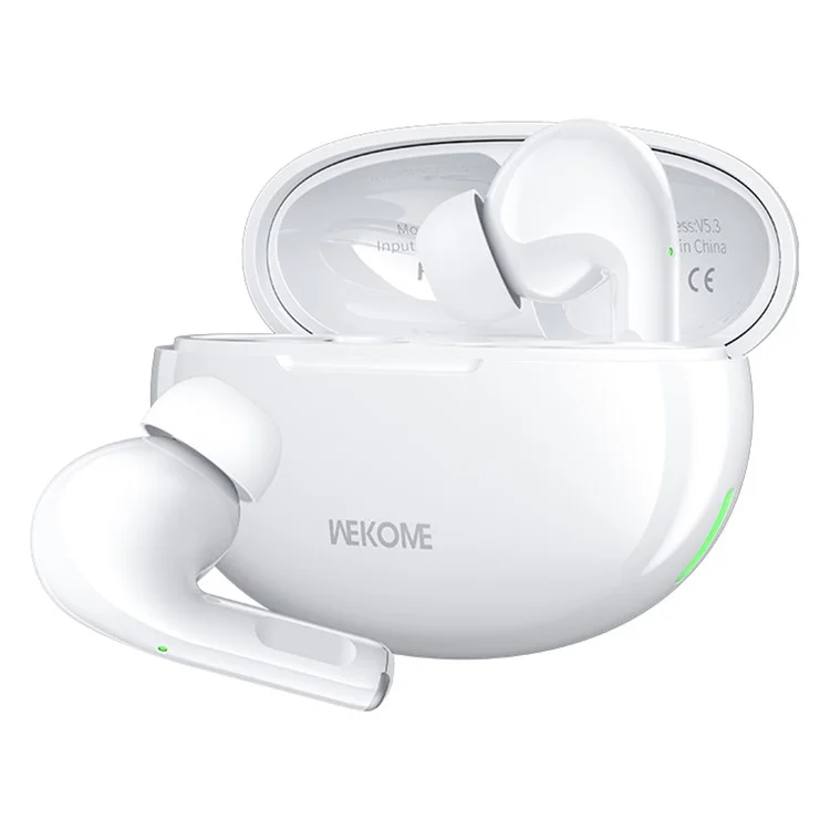 WEKOME WS-16 Bluetooth-compatible Headset Wireless Headphone Pebble Stone Sports Earphone with Charging Case - White