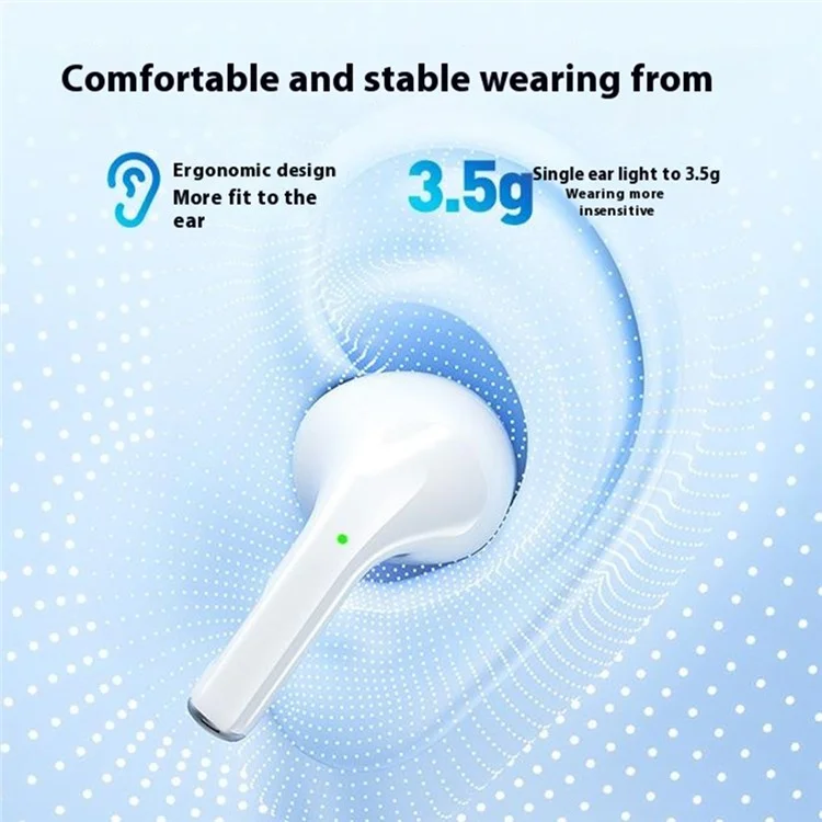 WEKOME WS-16 Bluetooth-compatible Headset Wireless Headphone Pebble Stone Sports Earphone with Charging Case - White