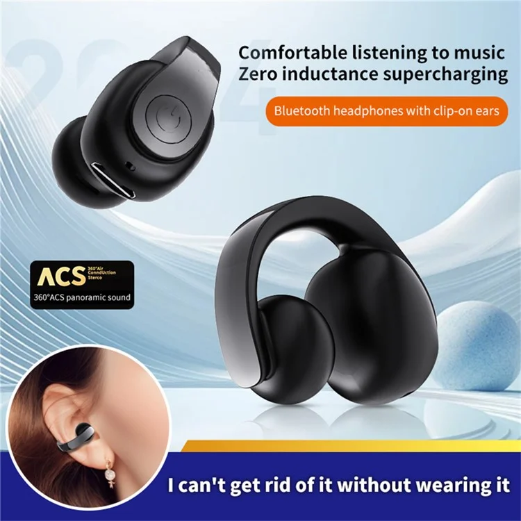 GD11 Bluetooth-compatible 5.4 Headset Clip Design Wireless Sport Music Earphone (CE Certified) - White