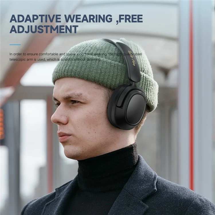 LULE King 2.4G Wireless Bluetooth-compatible Stereo Headphone Over-Ear Noise Reduction Gaming Music Headset - Black