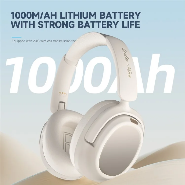 LULE King 2.4G Wireless Bluetooth-compatible Stereo Headphone Over-Ear Noise Reduction Gaming Music Headset - White