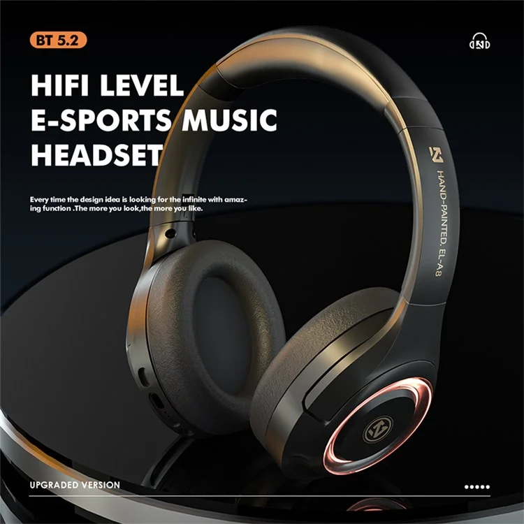 Auriculares Bluetooth EL-A8 inalámbricos con graves potentes circumaurales para juegos y música