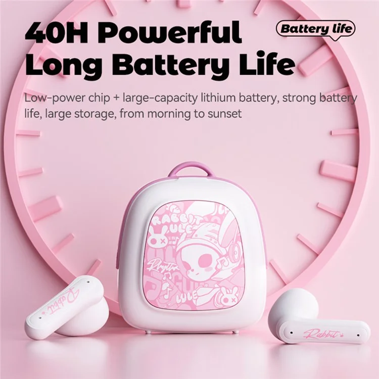GS-T1 TWS Bluetooth-compatible 5.4 Earphones Creative Backpack Charging Box Wireless Music Headset - Pink
