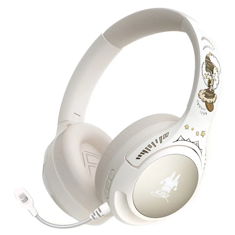 Casque sans fil EL-GT2 ANC avec suppression du bruit, Bluetooth, circum-auriculaire pour le jeu et la musique - Blanc
