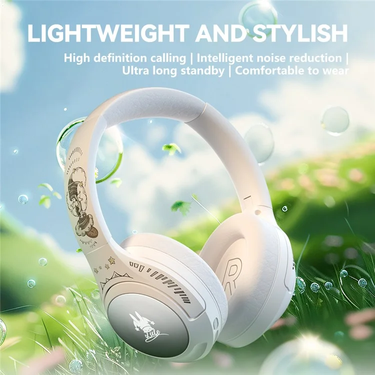 Casque sans fil EL-GT2 ANC avec suppression du bruit, Bluetooth, circum-auriculaire pour le jeu et la musique - Blanc
