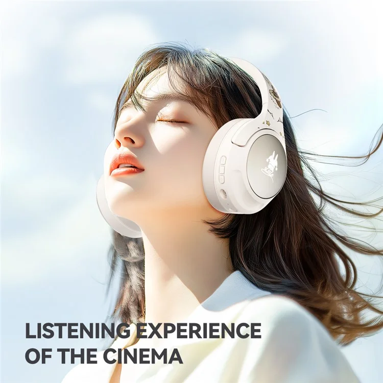Casque sans fil EL-GT2 ANC avec suppression du bruit, Bluetooth, circum-auriculaire pour le jeu et la musique - Blanc